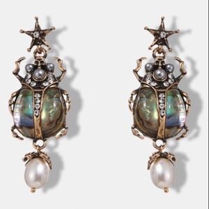 Antique gold insects earrings